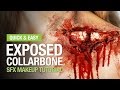 Exposed collarbone Halloween makeup tutorial