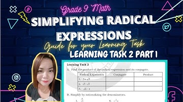 RADICAL EXPRESSIONS AND ITS CONJUGATE | RATIONALIZING THE DENOMINATOR | LEARNING TASK 2