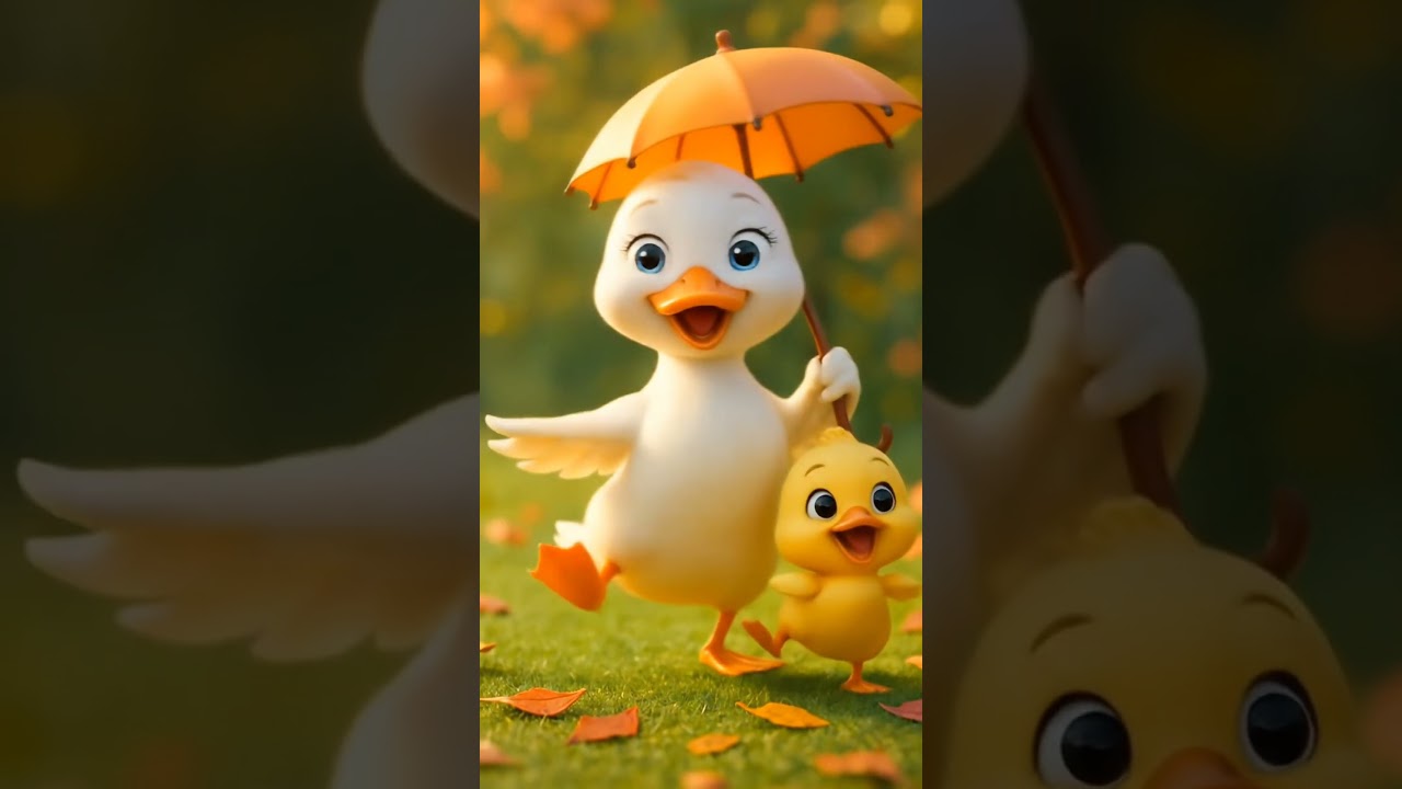 Duckling is happily dancing  