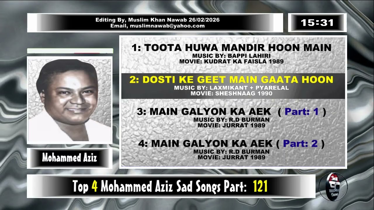 Top 4 Mohd Aziz Sad Songs Part, 121