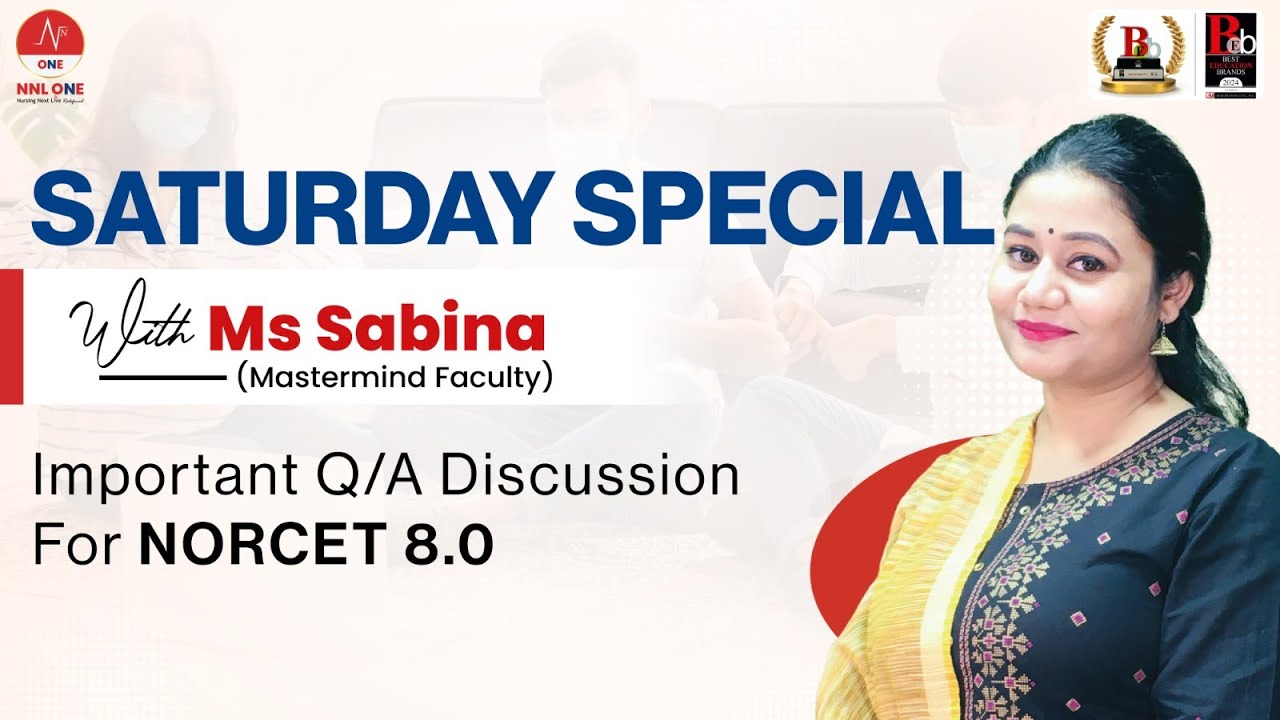 Saturday Special Live Q&A Session with Ms. Sabina | NORCET 8.0 Preparation