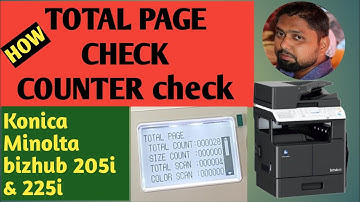 HOW TO CHECK TOTAL PAGE | COUNTER CHECK | KONICA MINOLTA BIZHUB 205i & 225i | COPIER ZONE