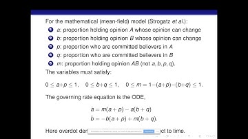 Todd Kapitula - Consensus and clustering in opinion formation on small-world models