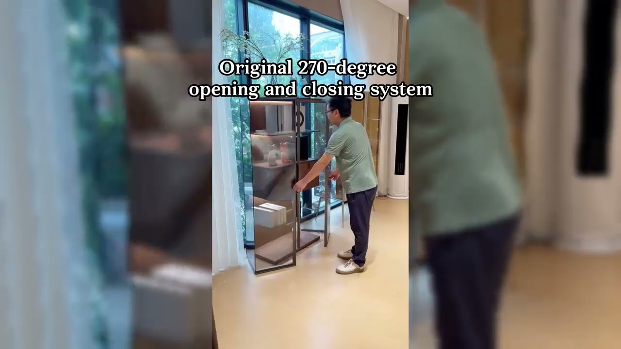 Glass-fronted metal cabinet