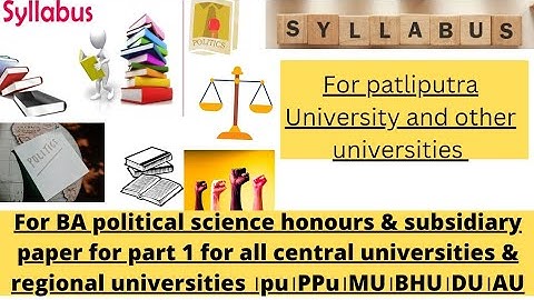 🔥🔥🔥BA 1st year political science Honours and subsidiary syllabus for ppu and other universities 🔥🔥🔥
