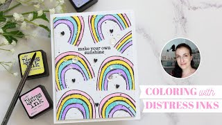 How to color your handmade cards with Distress Inks