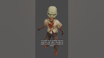 Updating the zombie model for my indie game to match PSX retro style #gamedev #zombies #3d