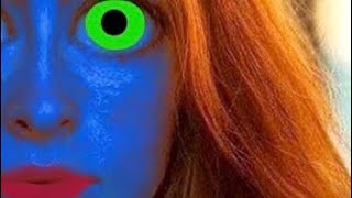 Fish-Eyed, Blue-Skinned, Red-Hair, Humanoid Alien; Alpha Centaurian, Pleiadian
The green eyes were removed using ChromaKey tool to reveal a beautiful water-world full of fish...
Blue Skinned Humanoid Alien...
Alpha Centaurians
I used the following mobile Apps .....
PROCREATE: The eyes enlarged with liquify tool; The Iris was colorized solid green, added black pupil; colorized face.
MUG LIFE: Animated the photo to give it life-like movement.
LUMA FUSION: Using ChromaKey tool, removed green color of iris, and added video of fish aquarium. Fish-Eyed, Blue-Skinned, Red-Hair, Humanoid Alien; Alpha Centaurian, Pleiadian