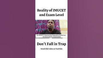 Reality of IMUCET and Exam Level | Don