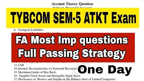 TYBCOM SEM-5 FA Most Imp Questions & Passing Full Strategy || Atul Sir