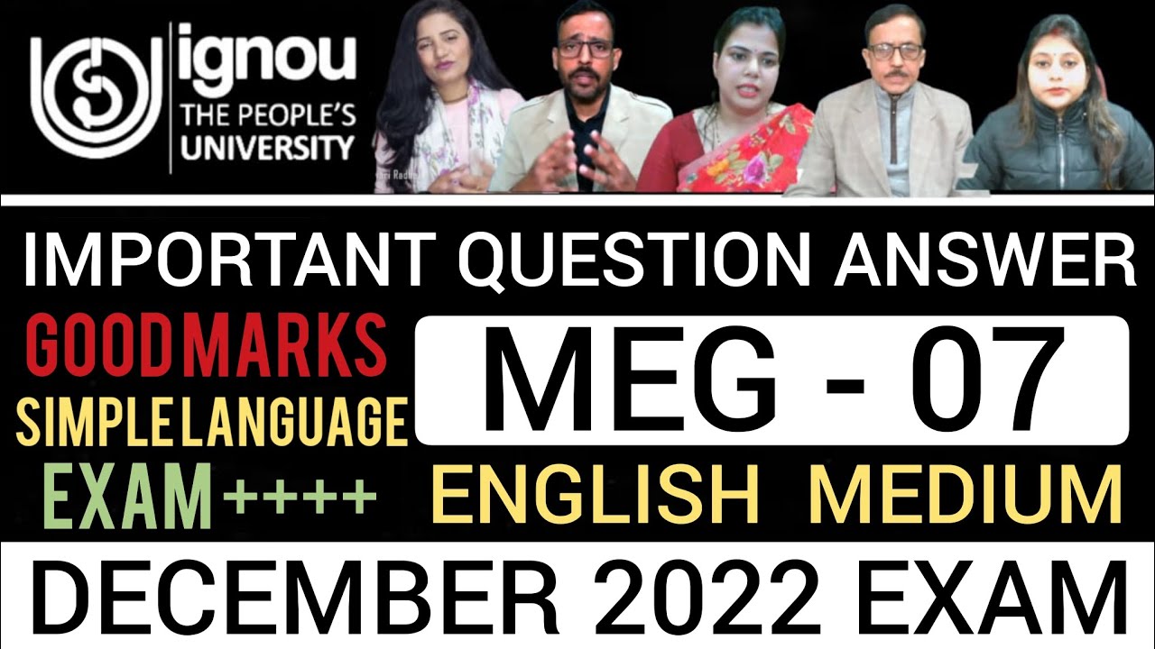 meg 07 important questions | meg 7 important question December 2022 ...