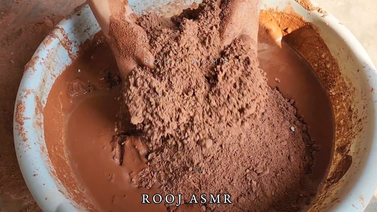 Stoney Red Dirt Damp Texture Scraping from Floor🔪Crumbles/Pouring in water & Pasteplay 💦🔥♥️