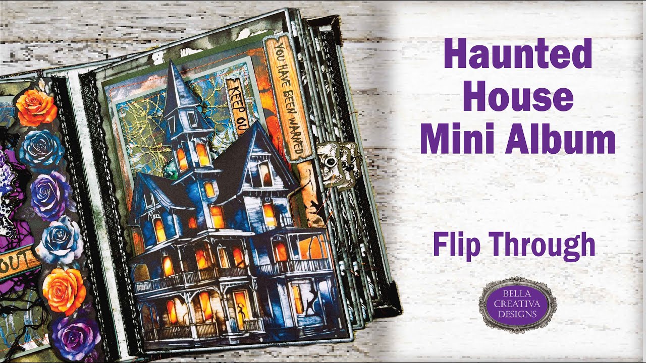 Haunted House Mini Album ~ Printable Templates or Use Your Cricut! Flip Through