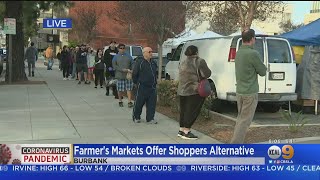 LA Shoppers Flock To Farmers Markets Amid Coronavirus Panic Buying Shortages