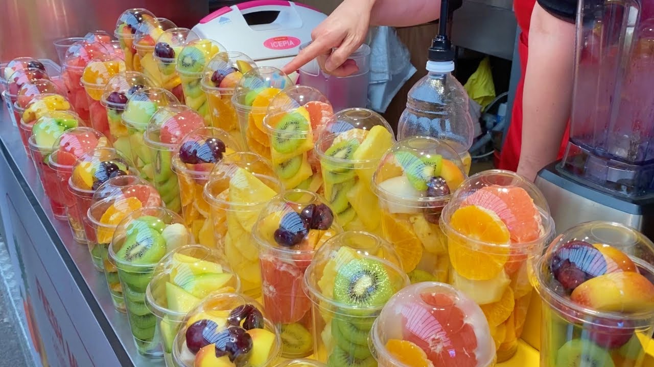 Свежий фруктовый сок / Уличная еда Кореи