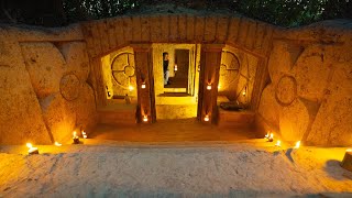 Girl Live Off Grid, Spent 25days to Build The Most Beautiful Underground Villa House