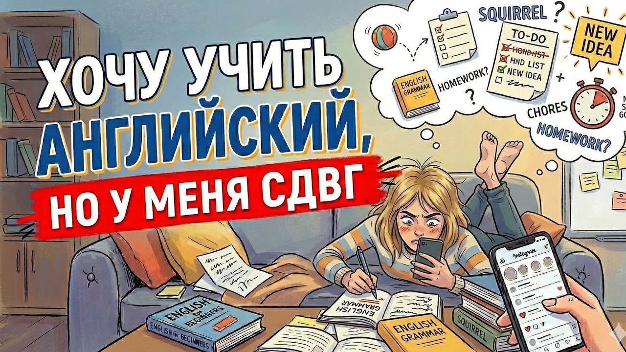Как учить АНГЛИЙСКИЙ, если у меня СДВГ?