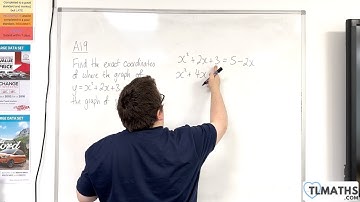 GCSE Maths: A19h-15 Finding the Intersection of a Linear & a Quadratic Example 2