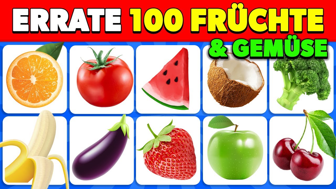 Errate die Frucht und das Gemüse in 3 Sekunden 🍎🥑🍍 | Von EINFACH bis UNMÖGLICH