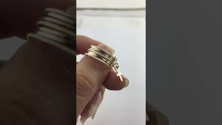 Cross Dangle Charm Ring in 14k Yellow Gold Ep 03-2018