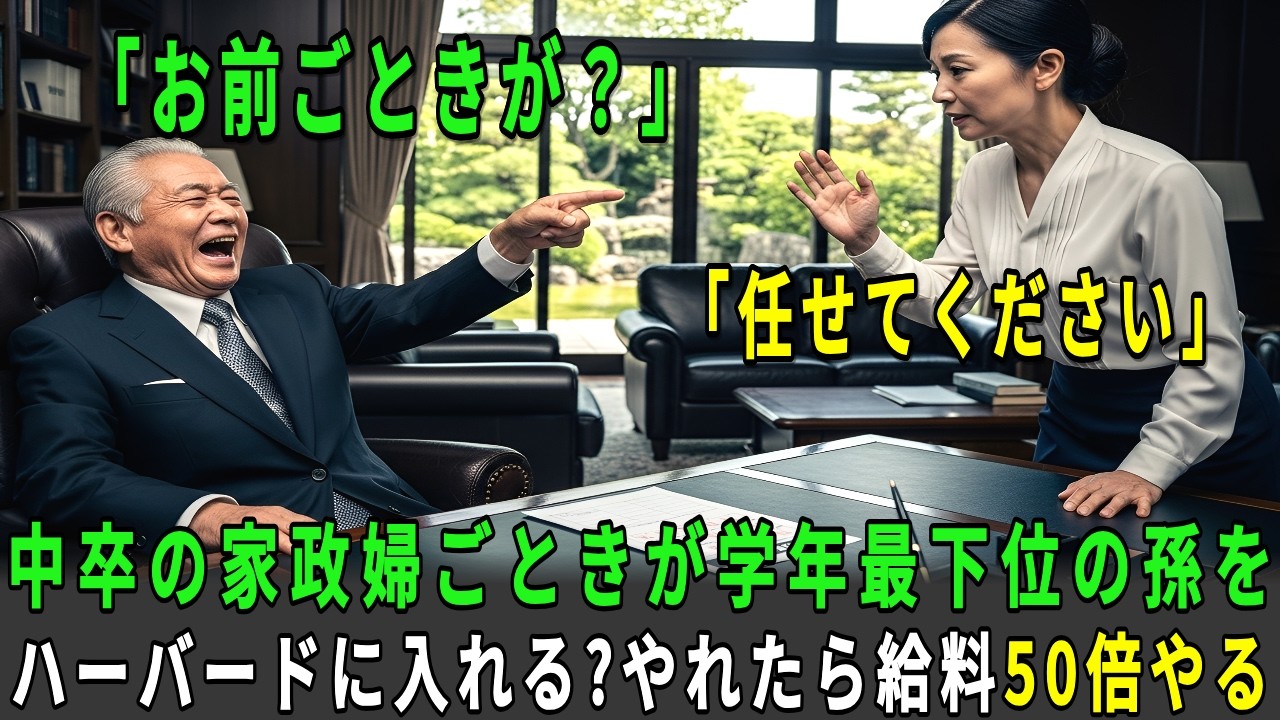 学年最下位の孫をハーバードに入れるという中卒家政婦、会長は笑いながら給料50倍を賭けたが..