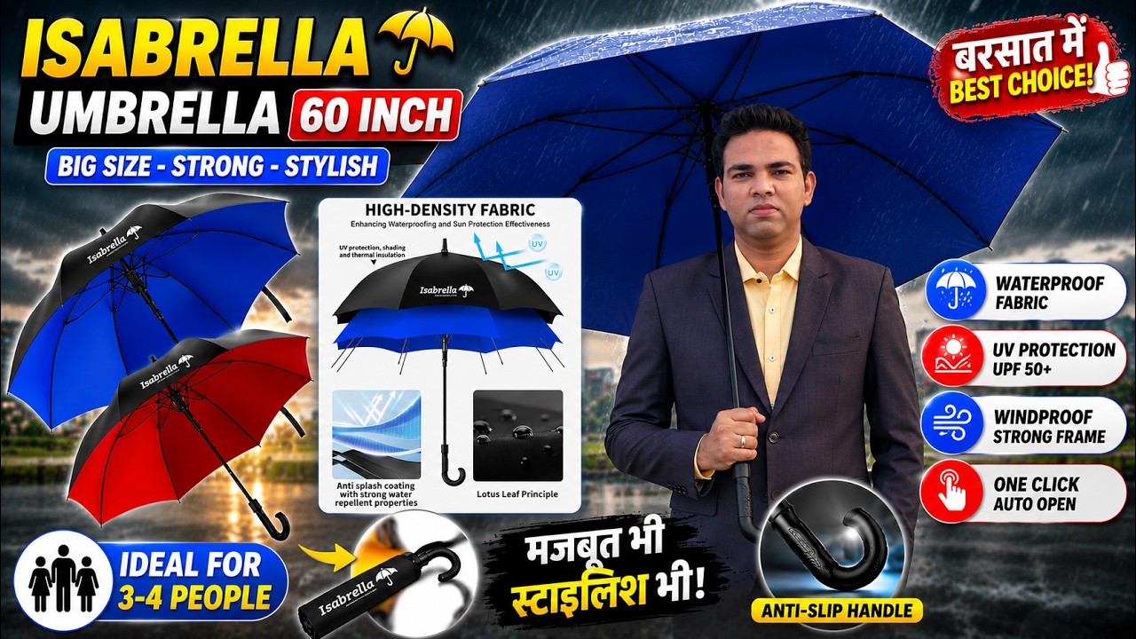 Big Rain and Sun Umbrella Review | Best 60 Inch Golf Umbrella 2026 🔥 ISABRELLA Umbrella Honest |