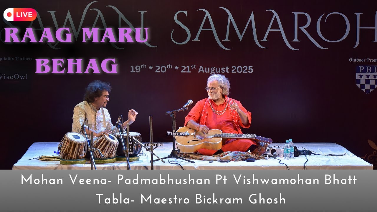 Pt Vishwa Mohan Bhatt & Maestro Bickram Ghosh – Mohan Veena x Tabla Live | Manindra Sangeet Tirtha