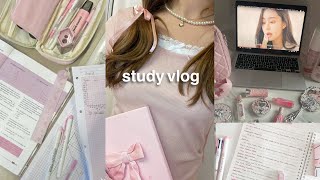 STUDY VLOG! productive school days, lots of note taking, workout routine and & more