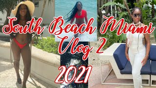 SOUTH BEACH MIAMI VLOG 2 2021| Can Black People Get Sunburned?| Beach Day| Exploring South Beach