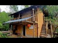 Timelapse start to finish constructionrenovation of a dirt house in the middle of the forest