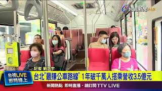 台北「最賺公車路線」 1年破千萬人搭乘營收3.5億元【最新快訊】
