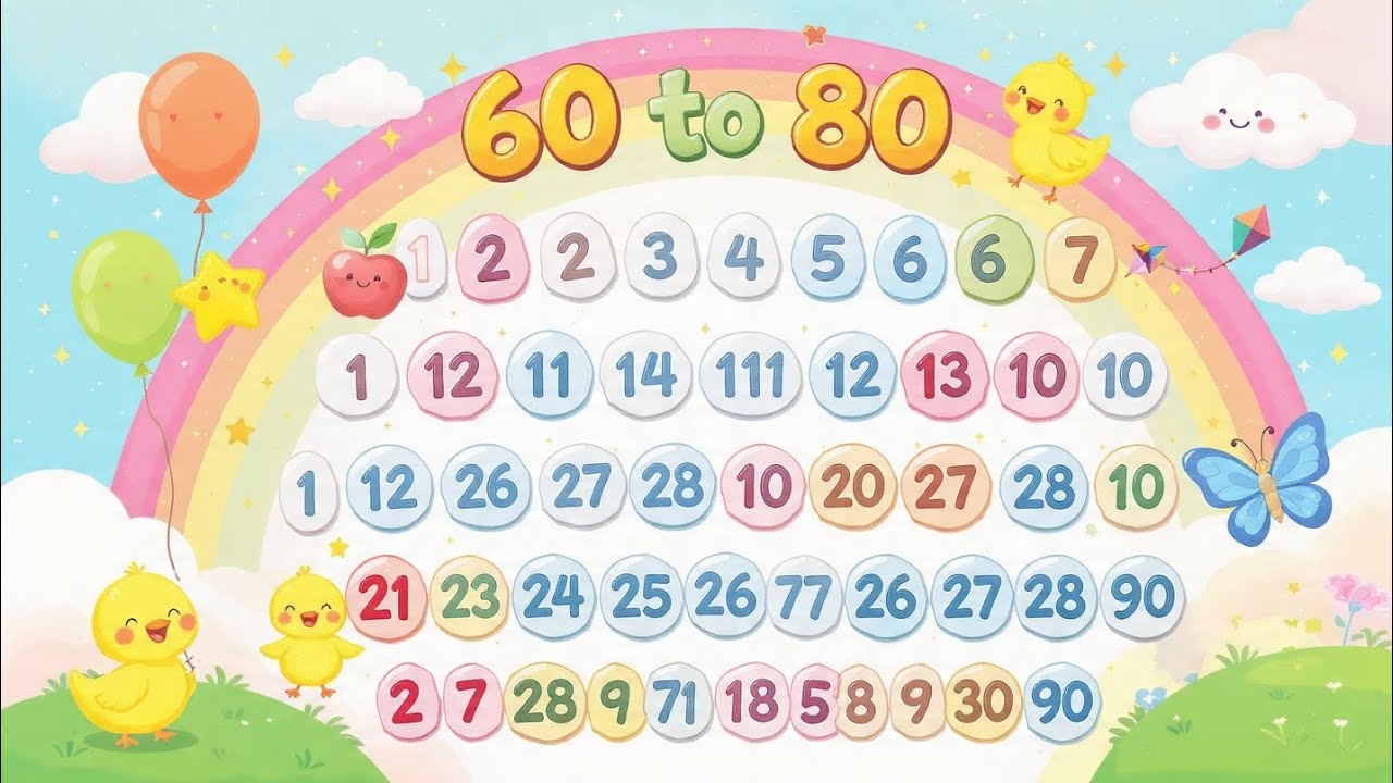 Spell Numbers 60 To 80 🎶 | Fun And Joyful Nursery Rhyme For Kids 