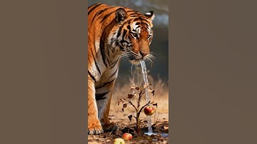 Tiger And Soldier Saved The Apple Tree From Drying Up By Watering It 😭#ai #save #tiger #soldier