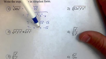 Lesson 6.5 Video 1 - Simplifying Radical Expressions with Variables