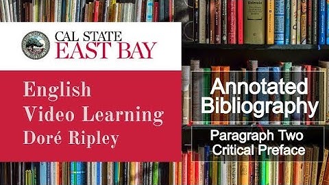 Engl 200 - Annotated Bib - Para 2 - Critical Preface