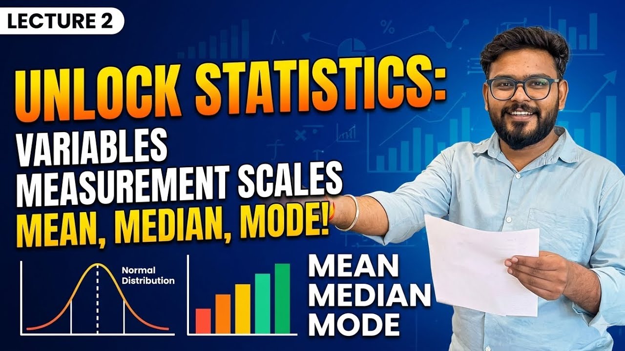 Statistics for AI Beginners – Lecture 2 | Variables & Mean, Median, Mode.