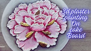 Waste cake board reuse idea, 3d plaster painting on cake board, Creativeacat by Creative Cat 3,217 views 1 month ago 6 minutes, 11 seconds