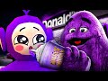 Never drink grimace shake  tinky winky plays the grimace shake