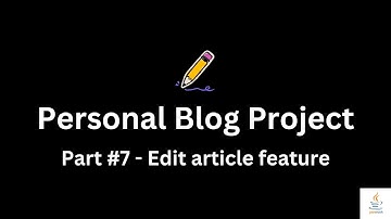 Personal Blog Project - Edit article feature - #roadmap #roadmapsh projects #spring #thymeleaf