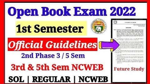 DU /SOL 1st Semester Open Book Exam Official Guidelines March 2022 | 3rd & 5th Sem NCWEB