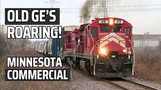 Smoking, Screaming, and Roaring! Old School GEs on The Minnesota Commercial in Rain and SNOW.