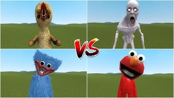 SCP-173 VS SCP-096 VS HUGGY WUGGY VS ELMO in Garry