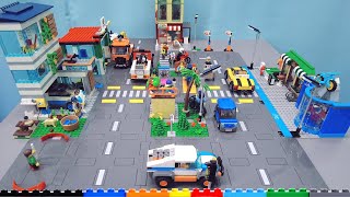 All five LEGO City 2021 road plate sets connected together!