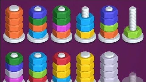 Nut sort colour puzzle game level 11,12,13,14,15,16,17,18,19,20
