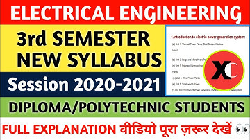 Electrical Engineering Diploma 3rd Sem New Syllabus || Session 2020-2021 || EE