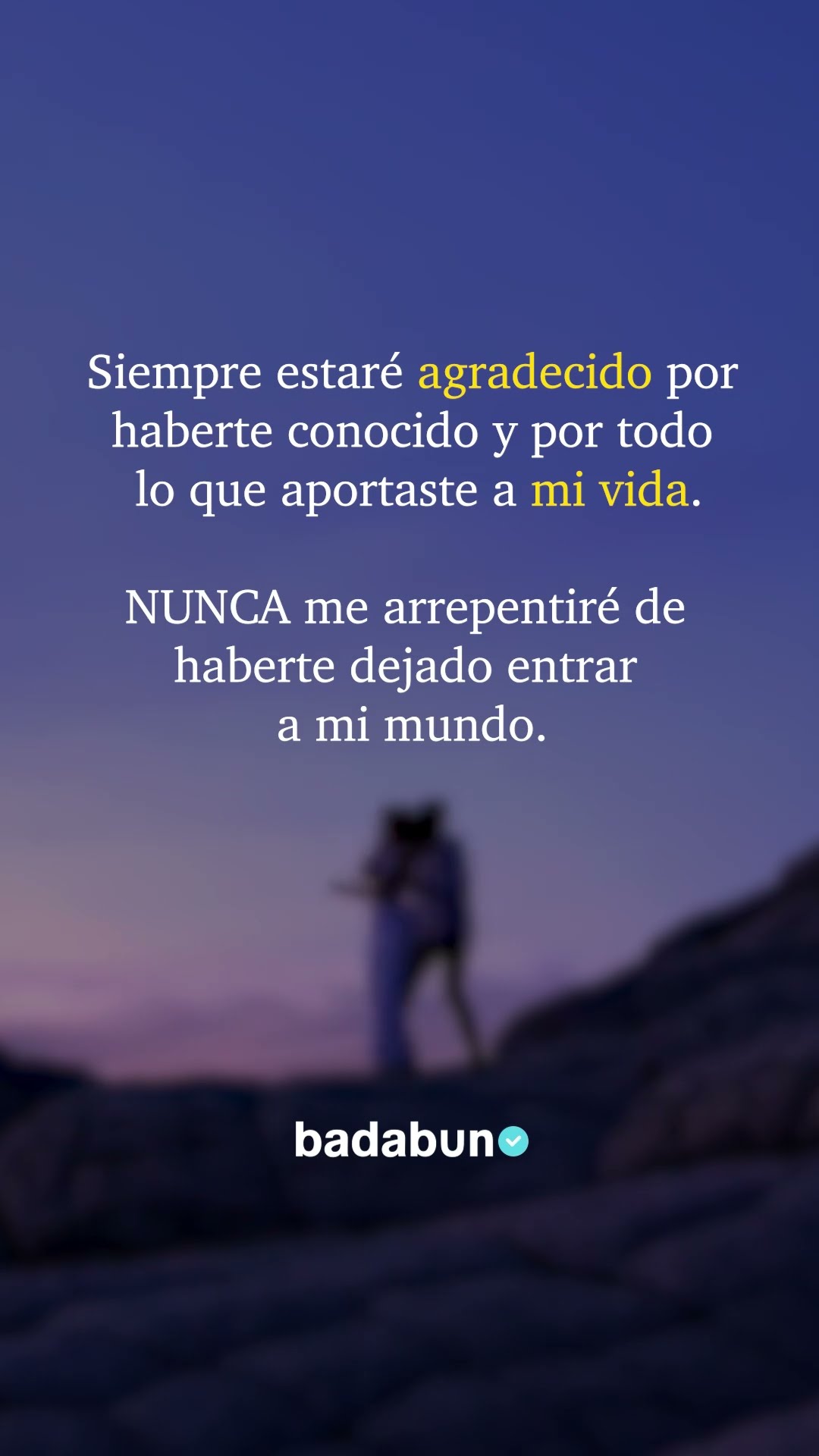 Gracias por llegar a mi vida