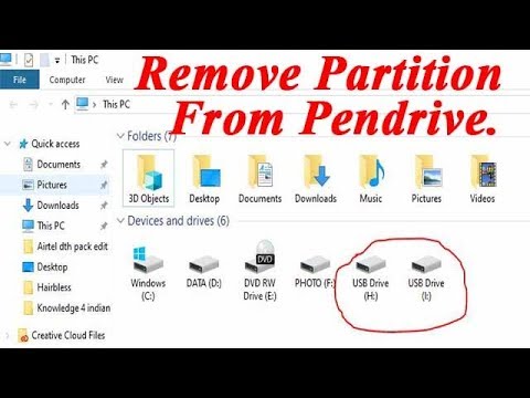 Pendrive Partition Delete ?| How to remove partition from pendrive or SD Card