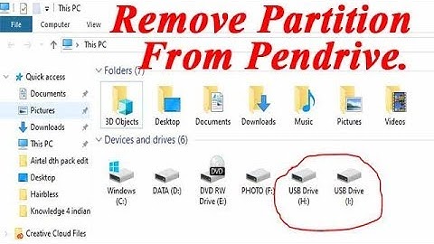 Pendrive Partition Delete ?| How to remove partition from pendrive or SD Card