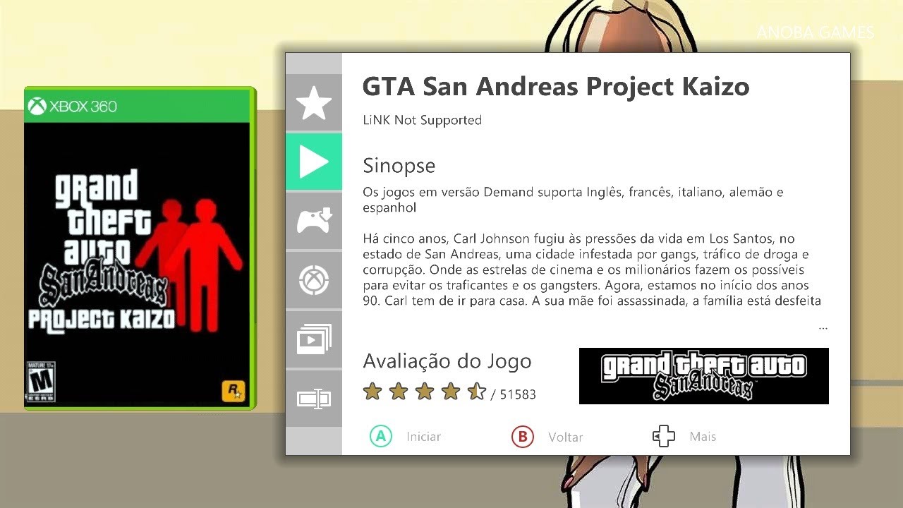 Jogando GTA San Andreas C/ Dois Jogadores no Xbox360 - Project Kaizo 