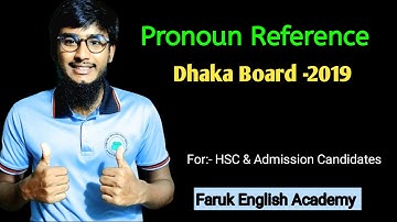 Pronoun Reference Dhaka Board Question Solve 2019 || Faruk English Academy #farukenglishacademy